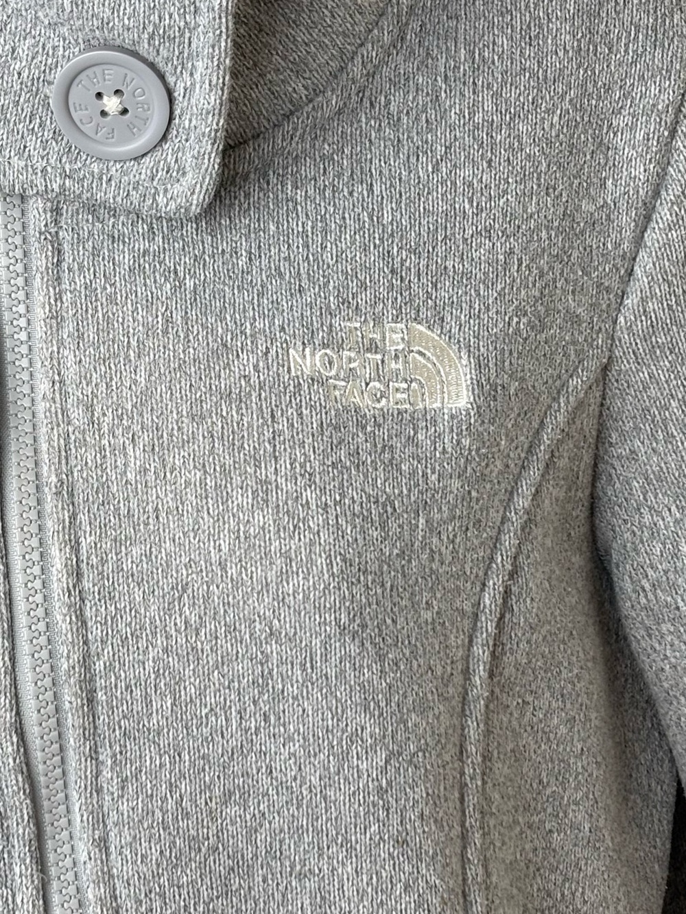 The North Face Women’s M Gray Sherpa Lined Fleece Jacket High Collar Full Zip - Picture 5 of 10